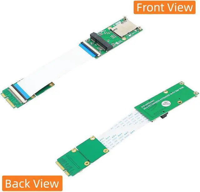 Alt view image 3 of 6 - Mini PCI-E to Mini PCIE / mSATA Flexible Extender Riser Cable with SIM Card Slot Bracket for WIFI/WWAN/WLAN module for mSATA SSD