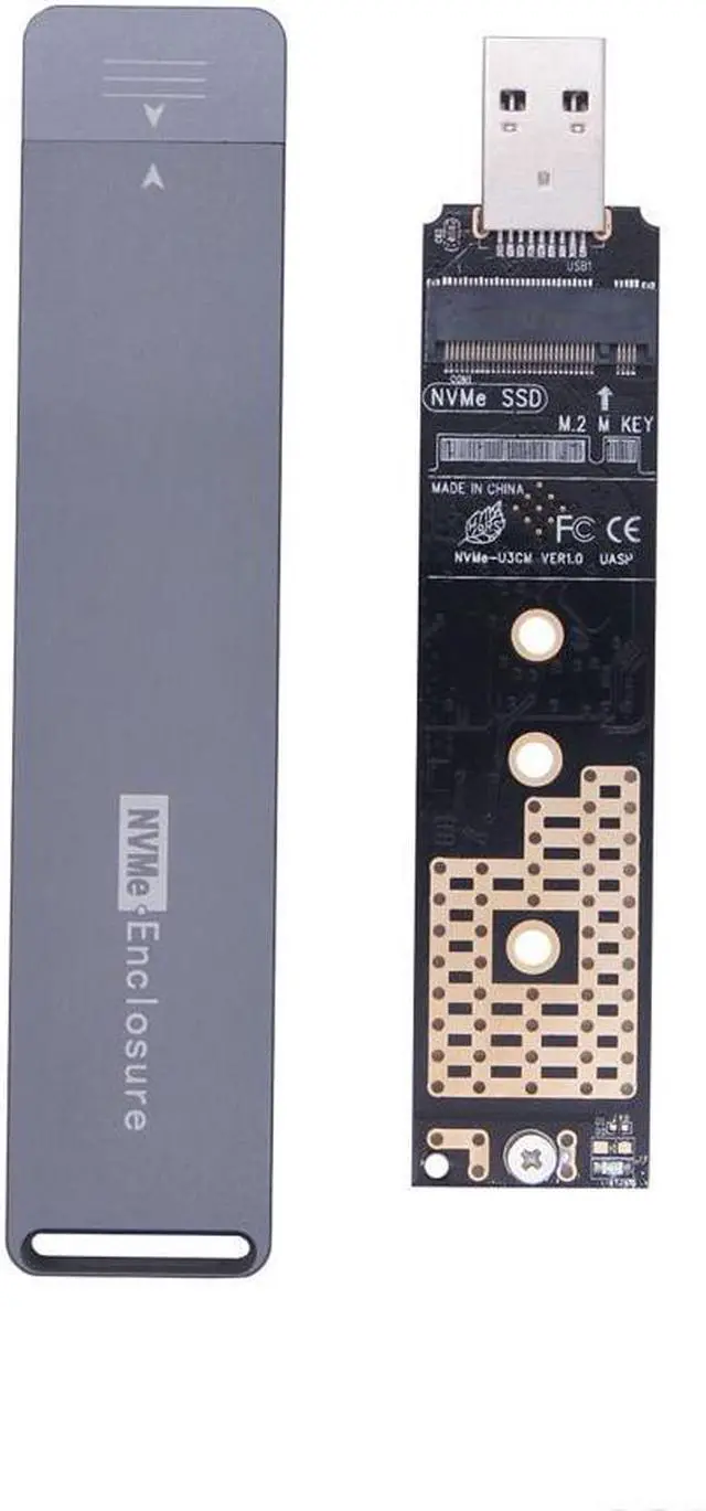 Alt view image 2 of 3 - NVME Case M.2 NVME Enclosure USB C Gen2 10Gbps PCIe NVME SSD Enclosure NVME M2 SSD Case Box Supports 2230/2242/2260/2280 M.2 SSD