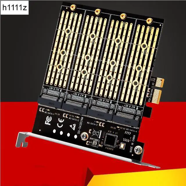 Main image of Chi a Mining PCIE to M2 Adapter PCI Express X1 3.0 4 Port B Key M.2 NGFF SATA SSD Adapter PCI-E M.2 Adapter Expansion Card Riser