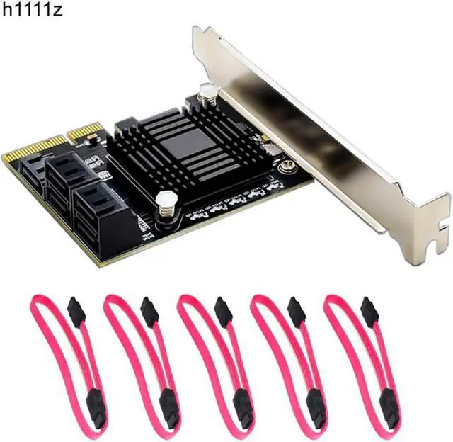Main image of JMB585 Chip 5 Port SATA 3.0 to PCIe Expansion Card 4X Gen 3 PCI Express SATA Adapter SATA 3 Converter with Heat Sink for HDD SSD