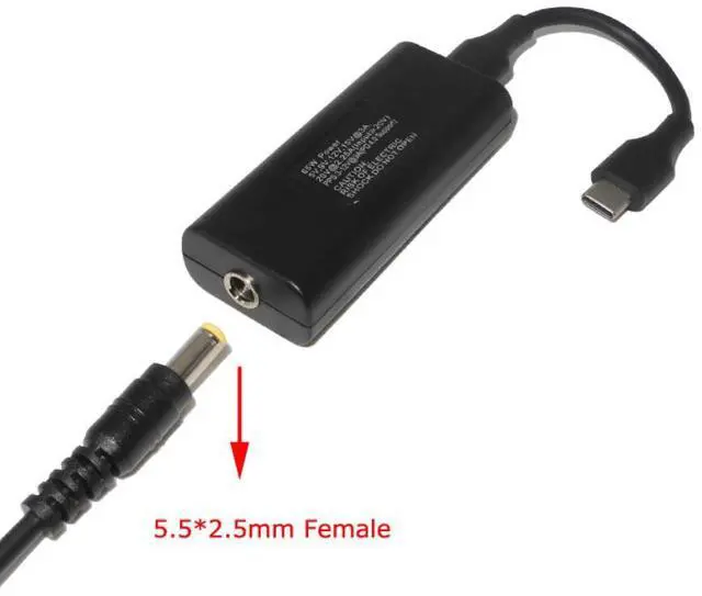 Alt view image 2 of 3 - Dc Power Adapter Connector Converter 5.5*2.1mm USB Type C Jack Converter Fit for Lenovo Dell Hp Asus Laptop Charger 45W