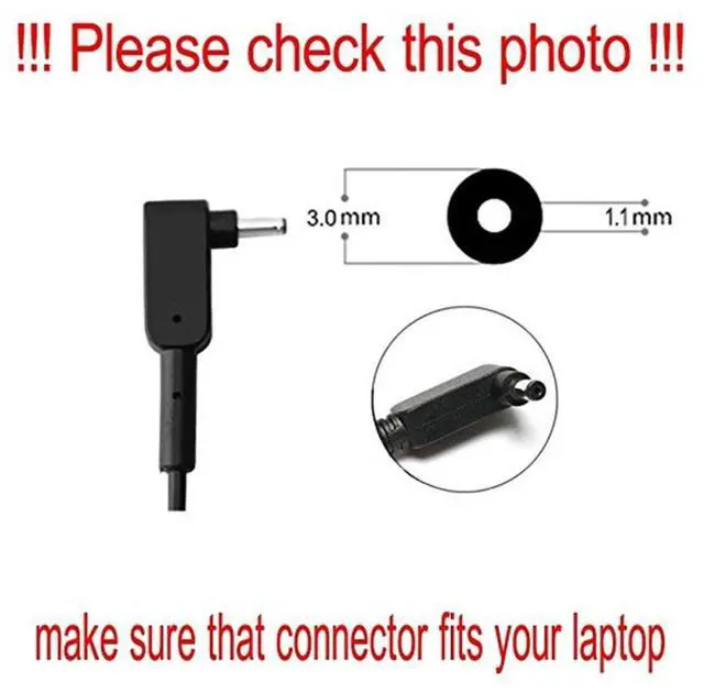 Alt view image 3 of 3 - 19V 2.37A 45W AC Charger for Acer Chromebook 11 13 14 15CB3 CB3-111 CB3-431 CB3-531 C