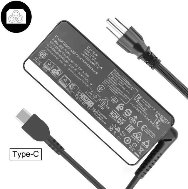 Alt view image 3 of 3 - 45W Power Adapter Supply fit for lenovo-45w-usb-c-charger Yoga 910 ThinkPad X1 Tablet G2 G3, Tablet 10 C