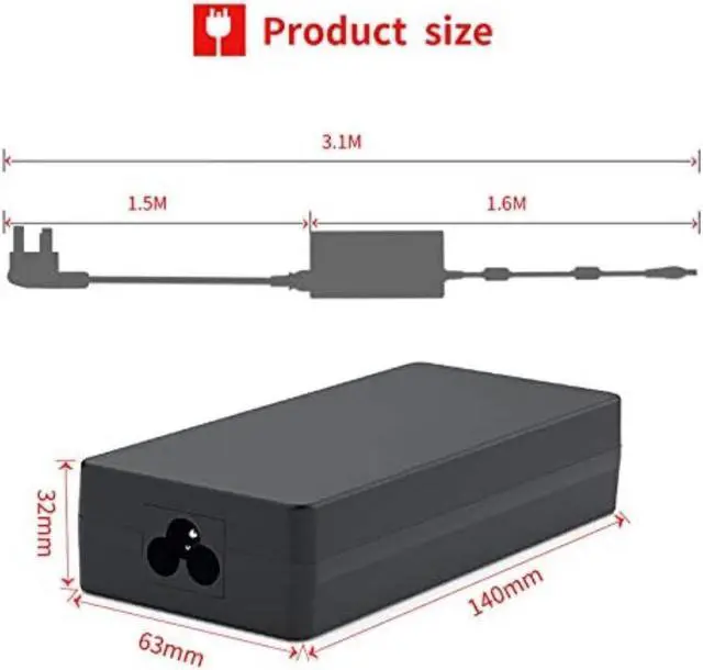 Alt view image 2 of 3 - Fit for AC Charger Fit for Dell Alienware 17 R1 Alienware 17 R2 Alienware 17 R3 Alienware 17 R4 Alienware 17 R5 450-