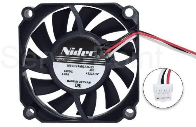 Alt view image 3 of 4 - M60R24MGAB-53J61 M60R24MGAB-53J56 24V 0.08A 3-wire Pins for NIDEC 1519 1819 printer power supply fan 60 * 60 * 15