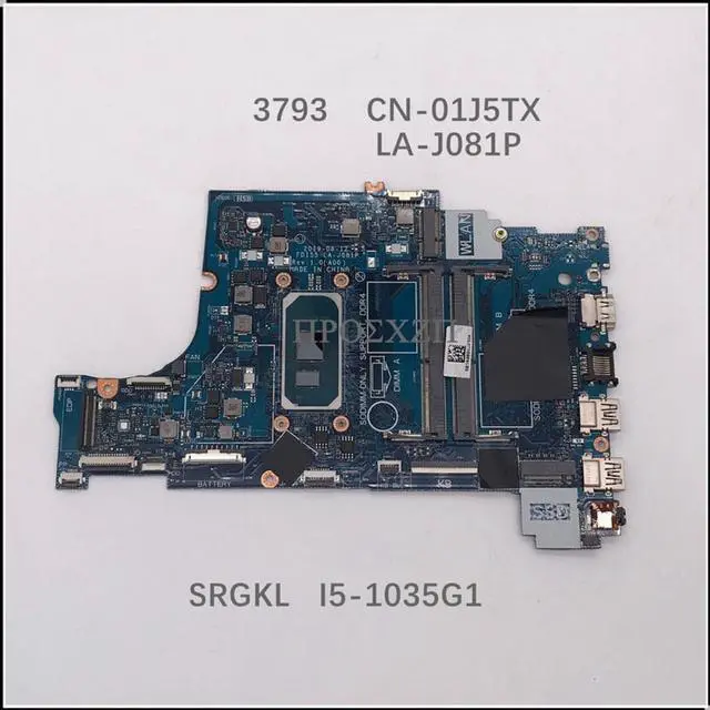 Main image of 3793  CN-01J5TX 01J5TX 1J5TX  1J5TX  LA-J081P Mainboard With SRGKL I5-1035G1  Laptop Motherboard 100% Working Well