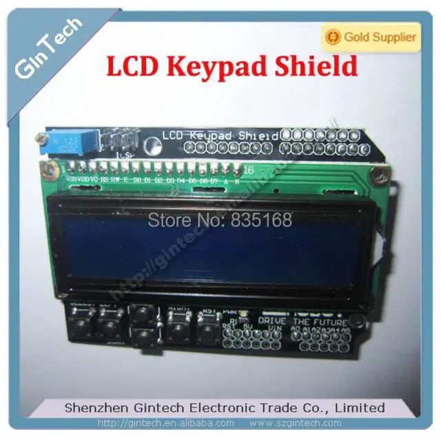 Alt view image 4 of 4 - LCD Keypad Shield LCD16*2 character LCD 1602 shield LCD1602 FOR ARDUINO input and output Expansion board