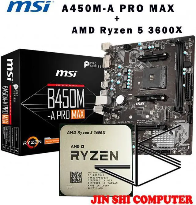 AMD Ryzen 5 3600X R5 35600X CPU + MSI B450M-A PRO MAX