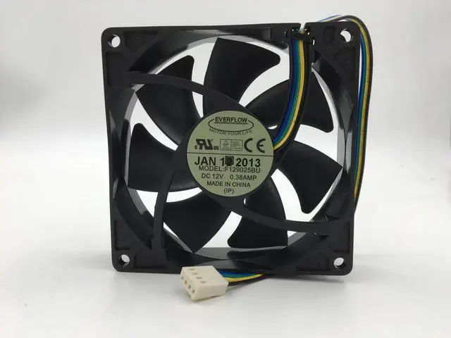 Main image of pwm fan EVERFLOW F129025BU 9cm 9025 12V 0.38A 4 lines pwm computer CPU chassis cooling fan