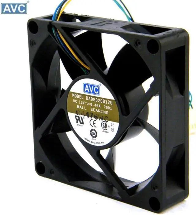 Main image of Wholesale  For AVC DA08020B12U 8cm 8020 80*80*20mm 12V 0.46A  4-line PWM Tempreture Control CPU chassis cooling fan