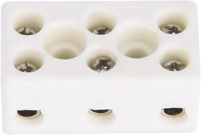 Alt view image 3 of 3 - 10pcs 3 Way 24A Ceramic Terminal Block Wire Connector High Temperature Resistant Porcelain Terminal Block