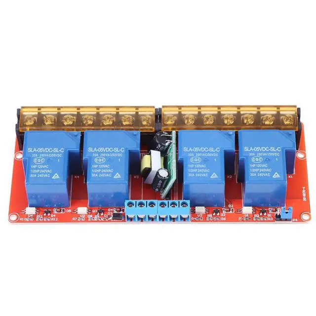 Alt view image 3 of 3 - AC 100-250V 30A 4 Channel Relay High Low Level Trigger Module Solid State Relay Module Board High/Low Level Trigger Relay