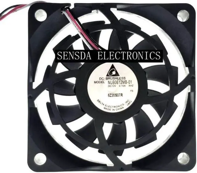 Main image of for delta NUB0612MB NUB0612MB-01 12V 0.10A 6015 60mm 60x60x15mm silent quiet Server Square projector cooling fan