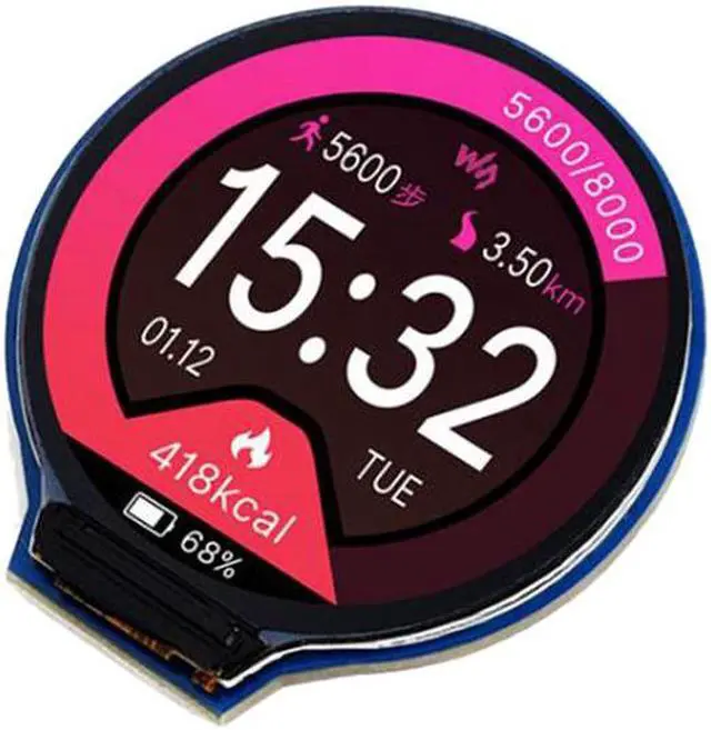 Main image of Waveshare 1.28Inch Round LCD Display Module,65K RGB Colors,240X240 Resolution,SPI Interface,Support for Raspberry Pi Etc