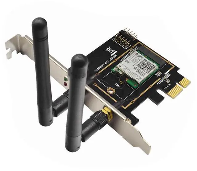 Alt view image 4 of 4 - Bluetooth 5.1 PCI-E to NGFF M.2 WIFI Wireless Module to AX200 WIFI6 Wireless Network Card Adapter Converter