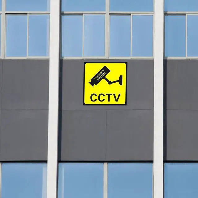 CCTV Surveillance Security 24 Hour Monitor Camera Warning Stickers Sign ...