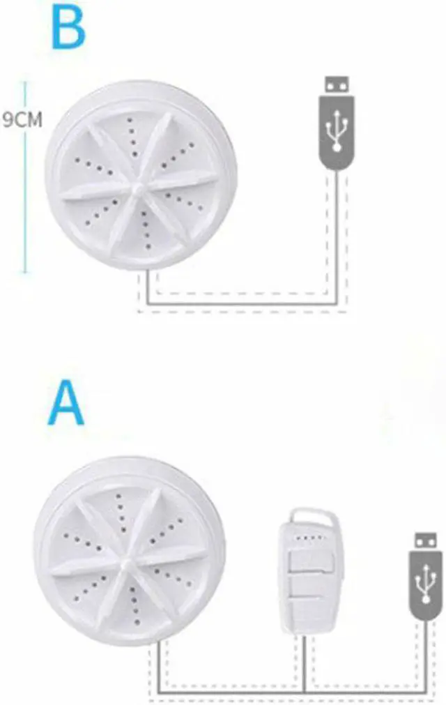Alt view image 2 of 6 - Ultrasonic Turbo Washing Machine Portable Travel Washer Air Bubble And Rotating Mini Washing Machine