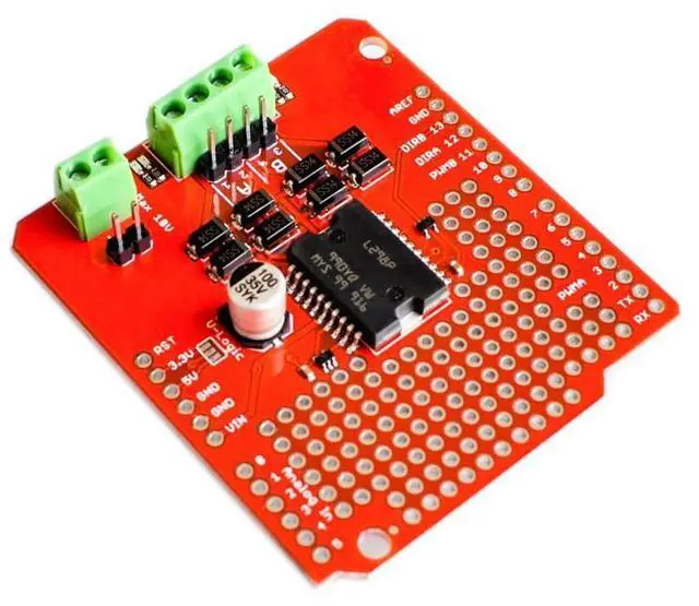 Alt view image 2 of 2 - Ardumoto L298P AVR/LPC/STM32 UNO/MEGA Motor-Driver Shield