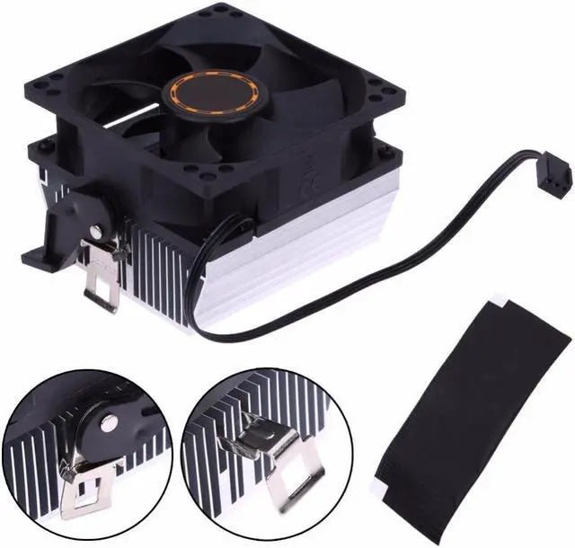 Alt view image 2 of 3 - Computer CPU Cooler Heatsink Radiator Processor Cooling Fan 30mm 7 Blades 8cm Ventilador for AMD754 939 940 AMD Athlon64 5200+