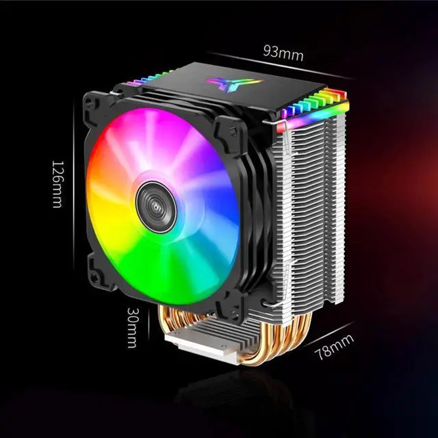 Alt view image 2 of 3 - PC Computer Water Cooling Accessories CPU Cooler 4 Heat Pipe Tower RGB PWM 4Pin Fan Radiator for Intel/AMD Motherboard