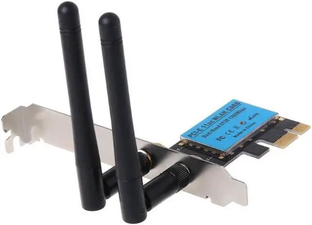 Alt view image 2 of 5 - PCI-E 1200Mbps Wireless Network Card 2.4GHz/5GHZ Dual Band PCI Express WIFI WLAN Card Adapter with Antennas for PC Computer Acce
