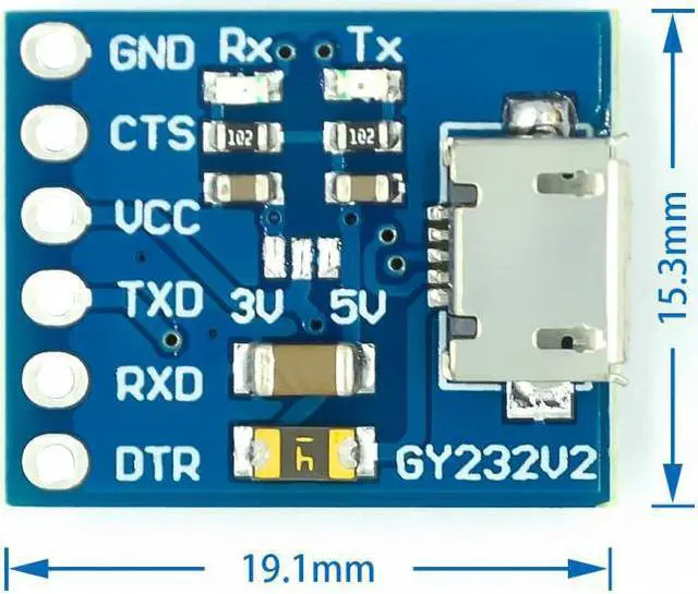 Alt view image 2 of 2 - USB to TTL FT232RL communication module flash board GY232V2 MICRO FT232RL USB
