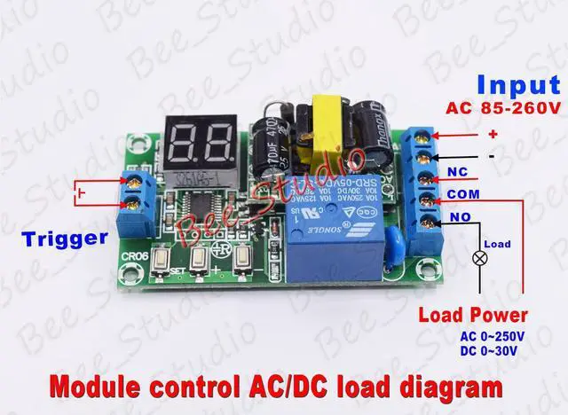 Alt view image 2 of 3 - AC 110V 220V 230V Digital LED Cycle Delay turn ON/OFF Switch Timer Relay Module 8 modes