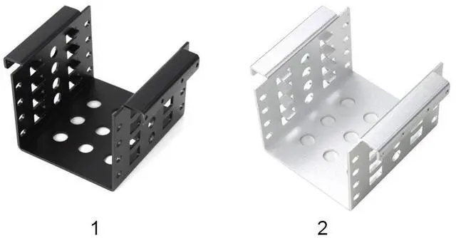 Alt view image 3 of 5 - Aluminum 4 Bay 2.5 in SATA HDD SSD to 3.5 in Bracket Adapter, 2.5 in to Floppy Hard Drive Disk Mounting Converter Kit