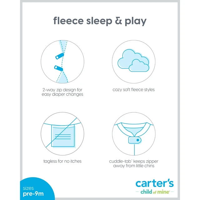 Alt view image 4 of 4 - CARTER'S CHILD OF MINE UNISEX PLAY AND SLEEP ONE PIECE LION 3-6 MONTHS