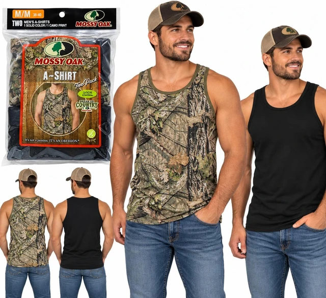 Main image of MOSSY OAK 2 PACK MEN'S A-SHIRT/TANK SIZE SMALL