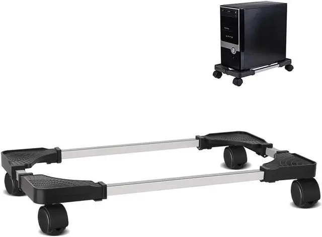 Main image of Liitrton Mobile CPU Stand Adjustable Computer Tower Stand with 4 Caster Wheels Fits Most PC (Black)