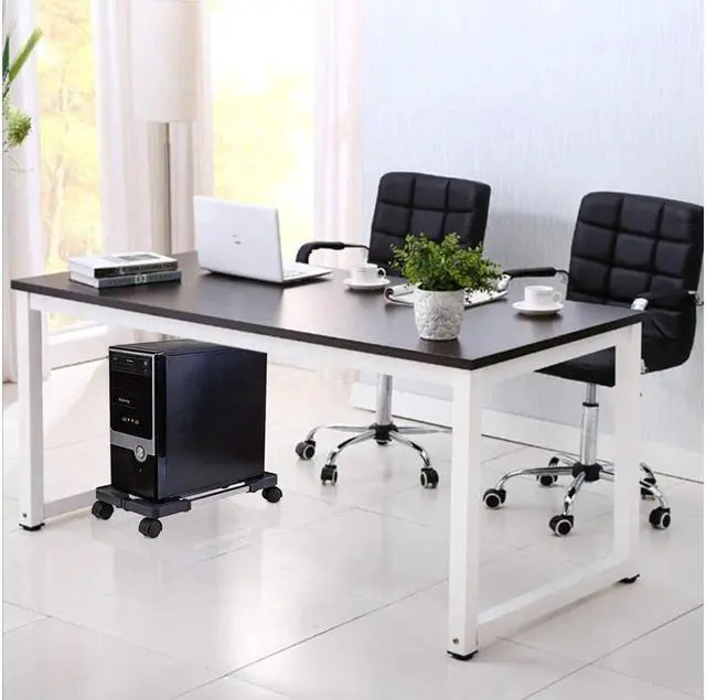 Alt view image 5 of 6 - Liitrton Mobile CPU Stand Adjustable Computer Tower Stand with 4 Caster Wheels Fits Most PC (Black)