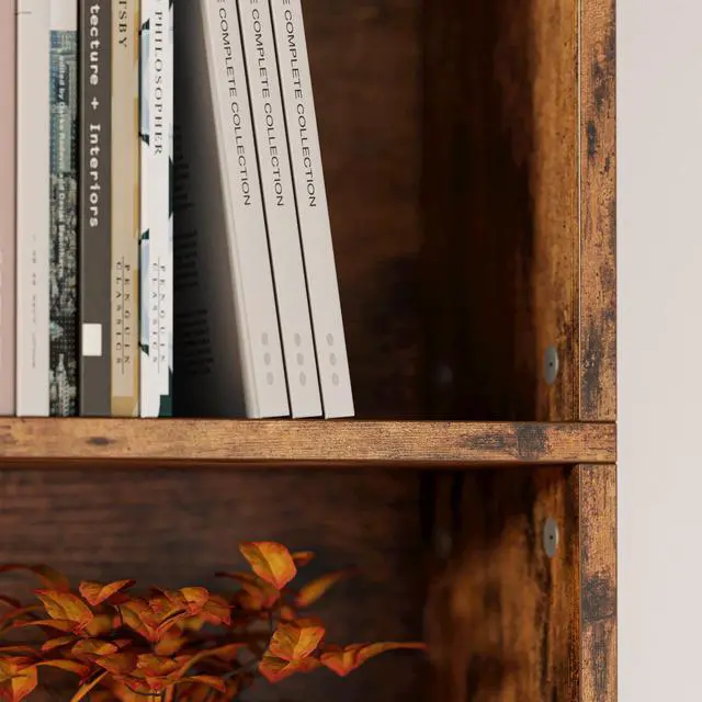 Alt view image 6 of 7 - IRONCK Bookshelves and Bookcases Floor Standing 6 Tier Display Storage Shelves 70in Tall Bookcase Home Decor Furniture for Home Office, Living Room, Bed Room, Vintage Brown