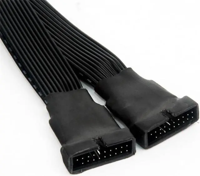 Alt view image 6 of 7 - 12cm 19-pin to USB 3.0 20-pin 1 to 2 Power Splitter Cable 18AWG for Motherboard