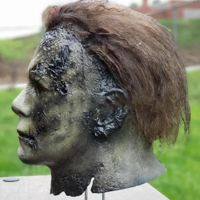 Alt view image 3 of 5 - Adult Latex Full Head Mask with for Michael Myers