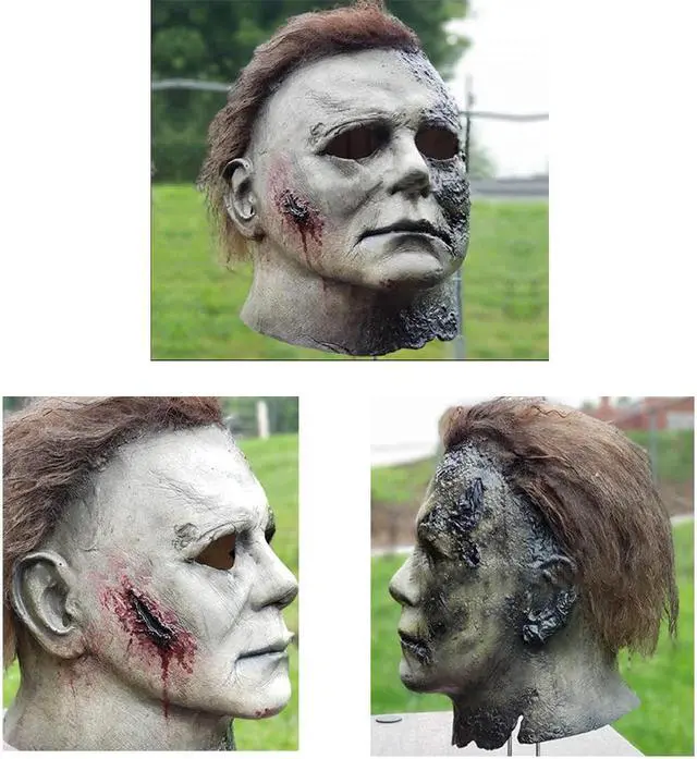 Alt view image 5 of 5 - Adult Latex Full Head Mask with for Michael Myers