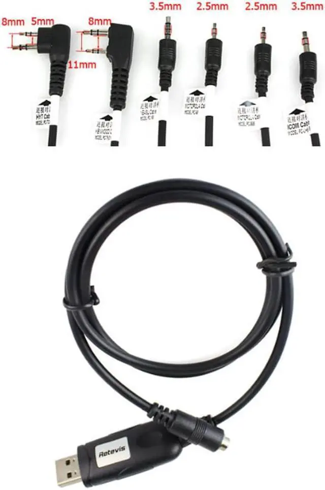 Alt view image 3 of 5 - Paiying 6 in 1 USB Programming Cable for Motorola HYT ICOM BAOFENG KENWOOD YAESU Radio