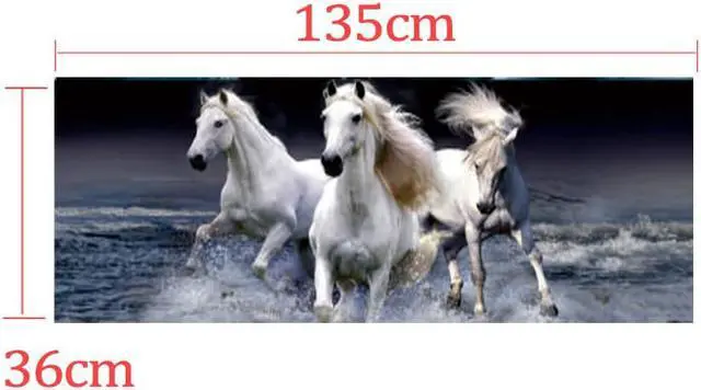 Alt view image 5 of 5 - 135x36cm Car Rear Window White Horse Graphic Sticker For Truck Pickup Windshield