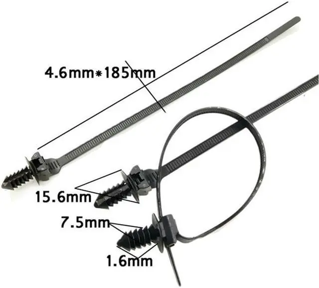 Alt view image 2 of 7 - Acaigel 50 Car Mount Tie Wrap Release Nylon Bundled Cable Fastener Self-lock Plastic Zip