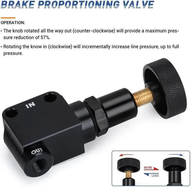 Alt view image 4 of 5 - FYUU Brake Proportioning Valve Adjustable Pressure Regulator Screw Knob Type 260-8419