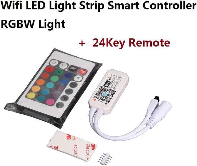 Alt view image 2 of 6 - Wifi LED Light Strip Smart Controller RGBW Light & 24 Key Remote