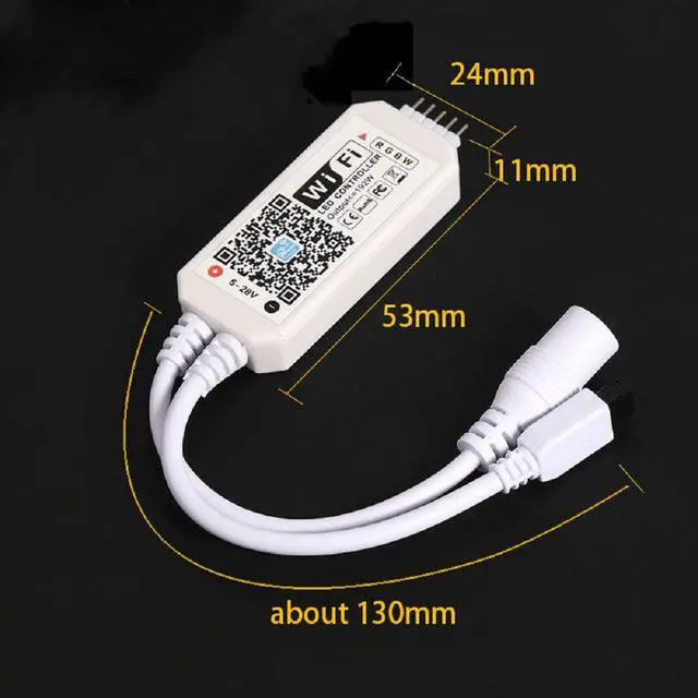 Alt view image 3 of 6 - Wifi LED Light Strip Smart Controller RGBW Light & 24 Key Remote