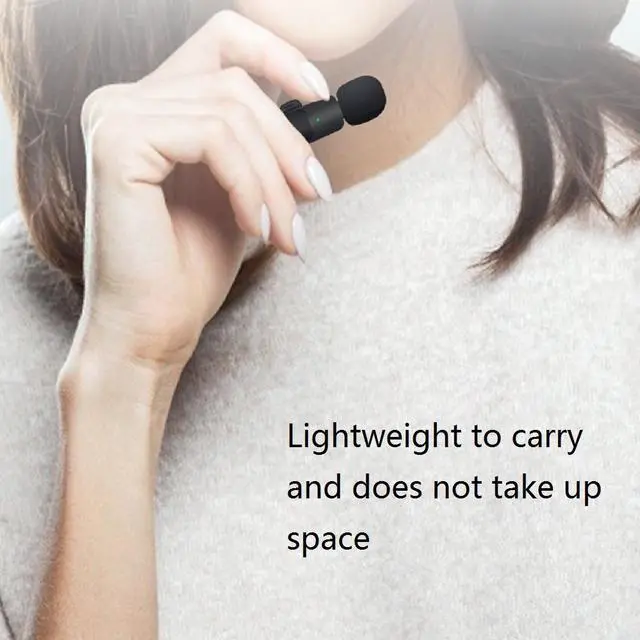 Alt view image 3 of 5 - Yassdwbn NEW Black Lavalier Microphone Wireless Audio Video Recording Mini Mic For iPhone