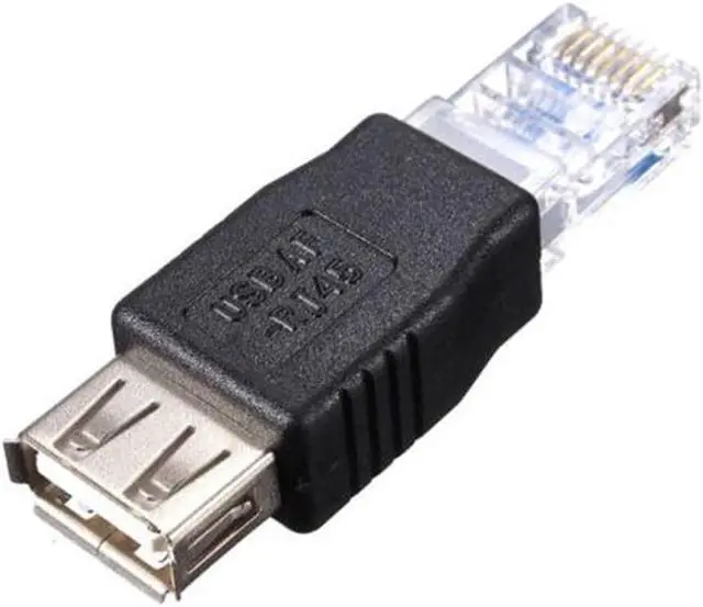 Alt view image 5 of 6 - 4 Pcs RJ45 Male to USB AF A Female Adapter Socket LAN Network Ethernet Router Plug