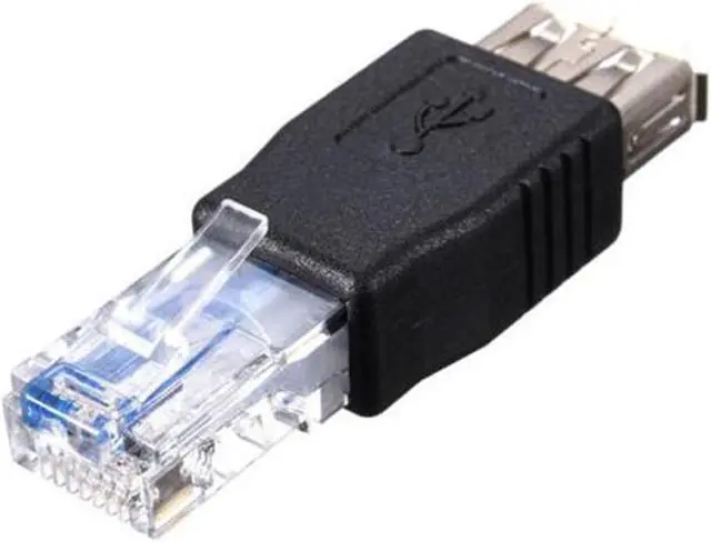 Alt view image 4 of 6 - 4 Pcs RJ45 Male to USB AF A Female Adapter Socket LAN Network Ethernet Router Plug