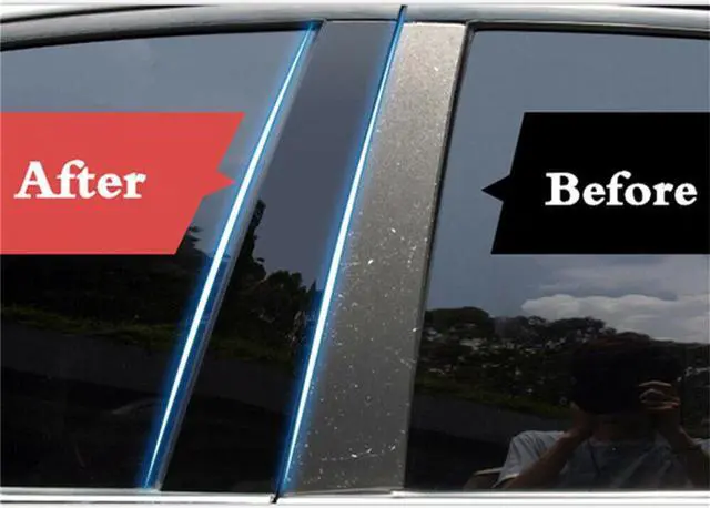 Alt view image 3 of 7 - Acaigel 4Pcs Door Trim B Pillar Posts Gloss Black Cover Fit For Ford F150 15-21