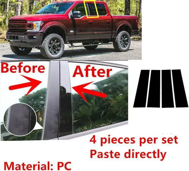 Main image of Acaigel 4Pcs Door Trim B Pillar Posts Gloss Black Cover Fit For Ford F150 15-21