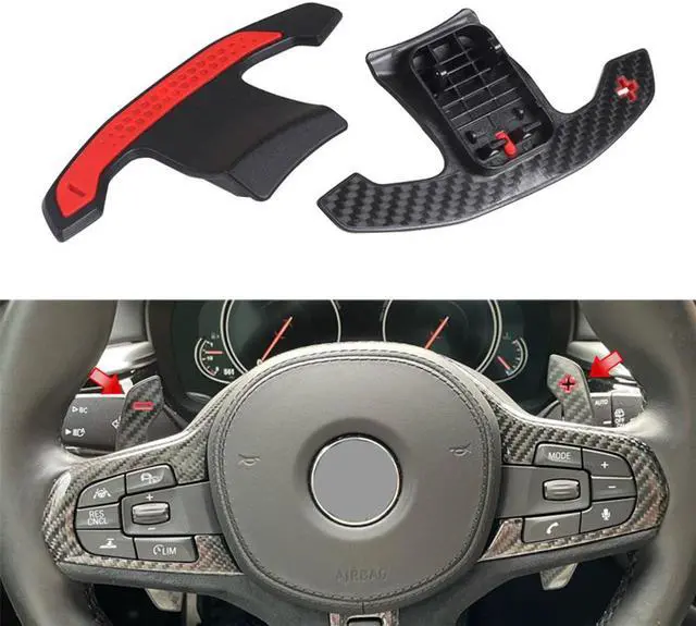 Alt view image 2 of 5 - Yassdwbn Carbon Fiber Steering Wheel Paddle Shifter For BMW G22 G23 G26 G80 M3 G82 G83 M3