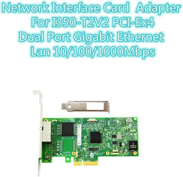 Main image of Network Interface Card Adapter For I350-T2V2 PCI-Ex4 Dual Port Gigabit Ethernet Lan 10/100/1000Mbps