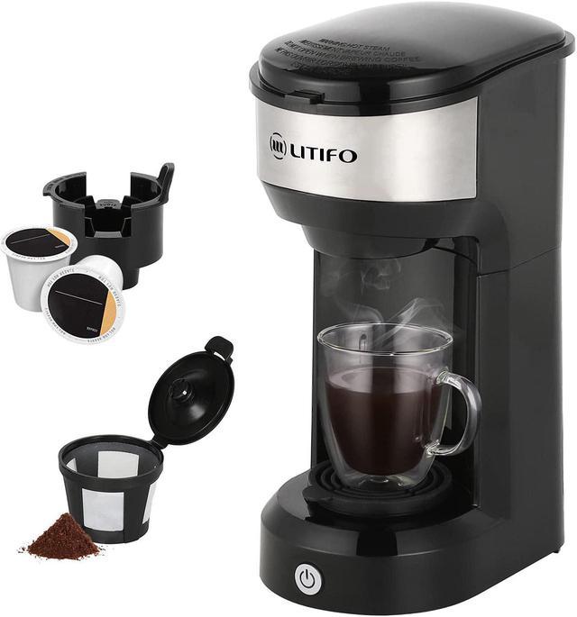 Single Serve Coffee Maker 6-14OZ With Filter Coffee Brewer for K